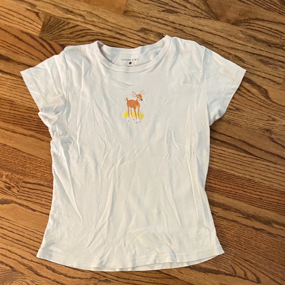 Beige T-Shirt with Deer Graphic by Future State